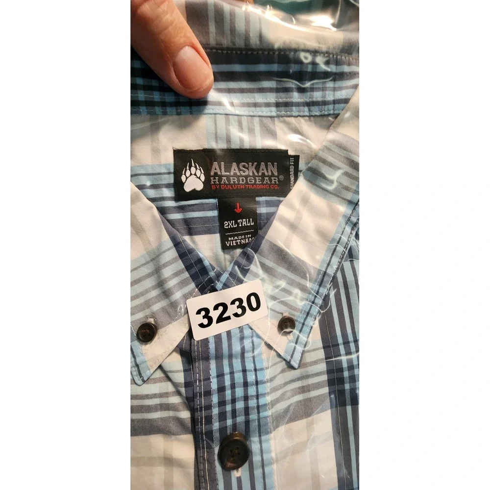 Alaskan Hardgear Mens 2XL Tall‎ Plaid Button Down Short Sleeve Shirt